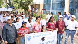Thomas Mount in Chennai on Tuesday to raise awareness about eye donation, marking National Eye