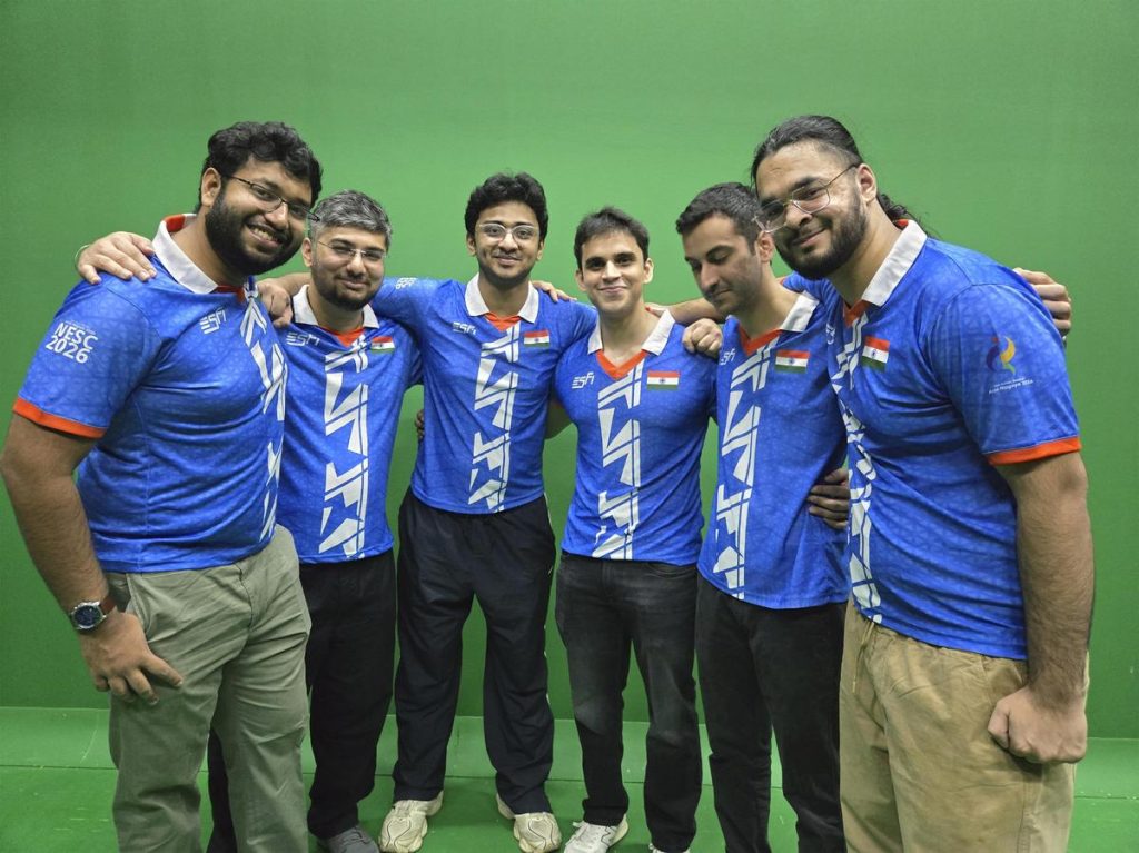 (from left) Mihir Ranjan, Rahul Bisht, Akshaj Shenoy, Aakash Shandilya, Sanindhya Malik