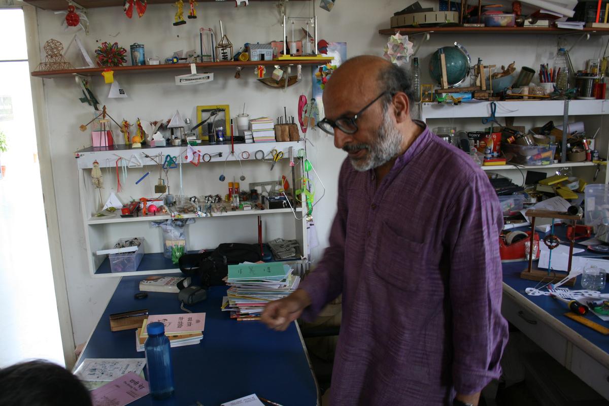 Arvind Gupta makes toys out of trash materials as well as everyday things