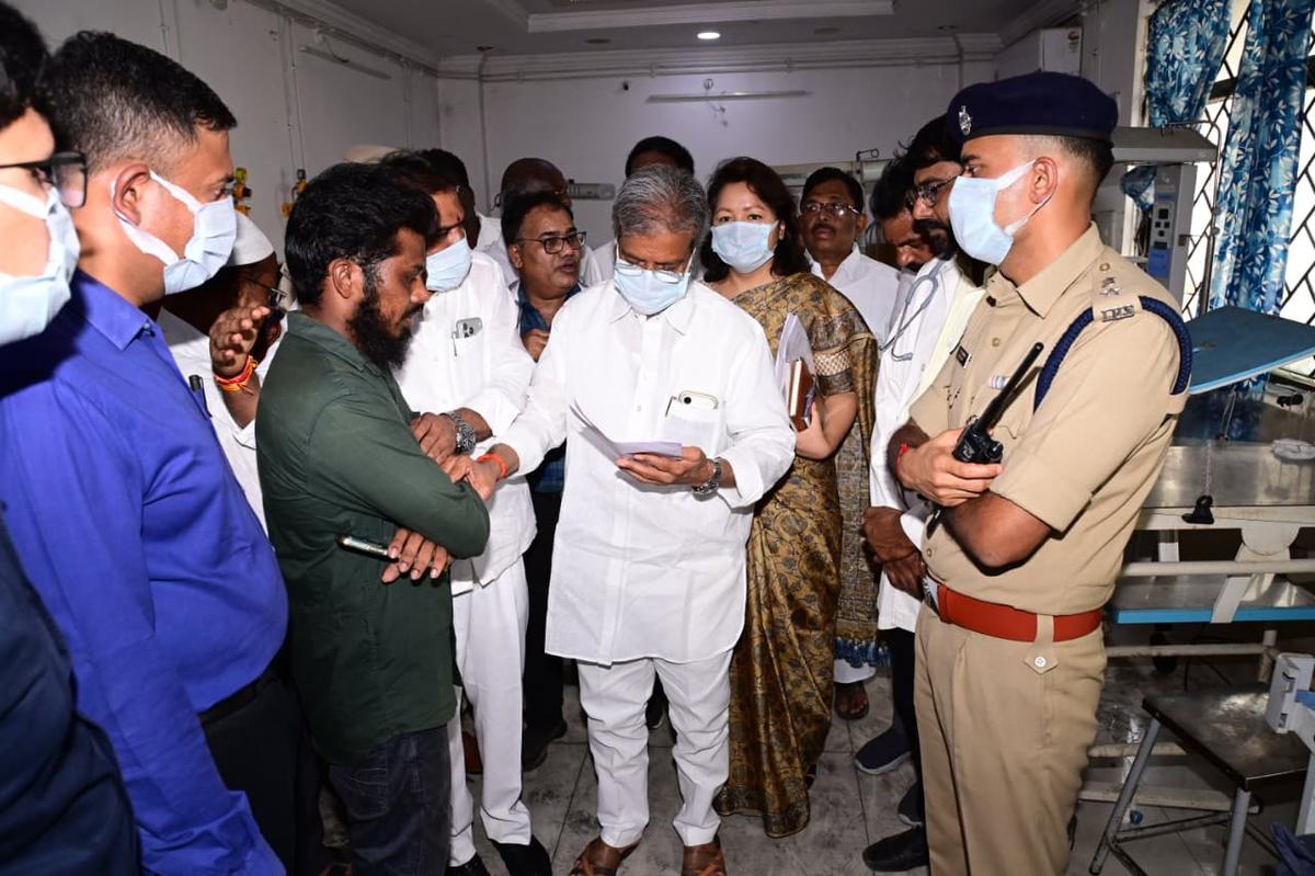 Three infants died after a fire broke out at the Special Newborn Care Unit (SNCU) ward of Rajiv
